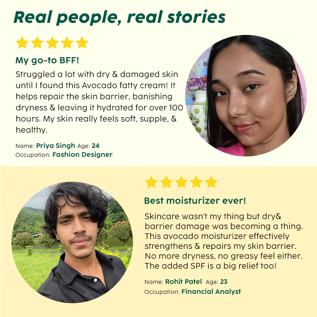 Avocado Ceramide Moisture Rush Fatty Cream for Barrier Repair & 100 HR Moisture