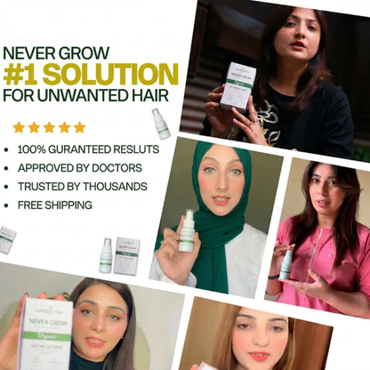 Herbs Asia Never Grow Hair Delay Serum | Permanent Hair Growth Inhibitor for Face & Body | Buy 1 Get 1 Free