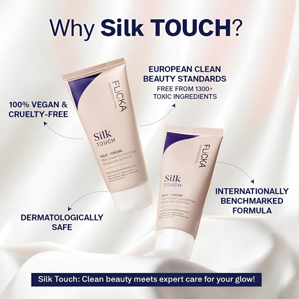 Flicka Silk Touch 3 in 1 Moisturizer and Primer for Face | Long-Lastin ...
