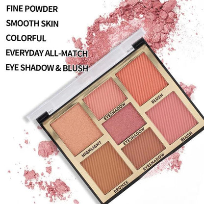 7 Colors Miss Rose Blush, Highlight, Eyeshadow Palette