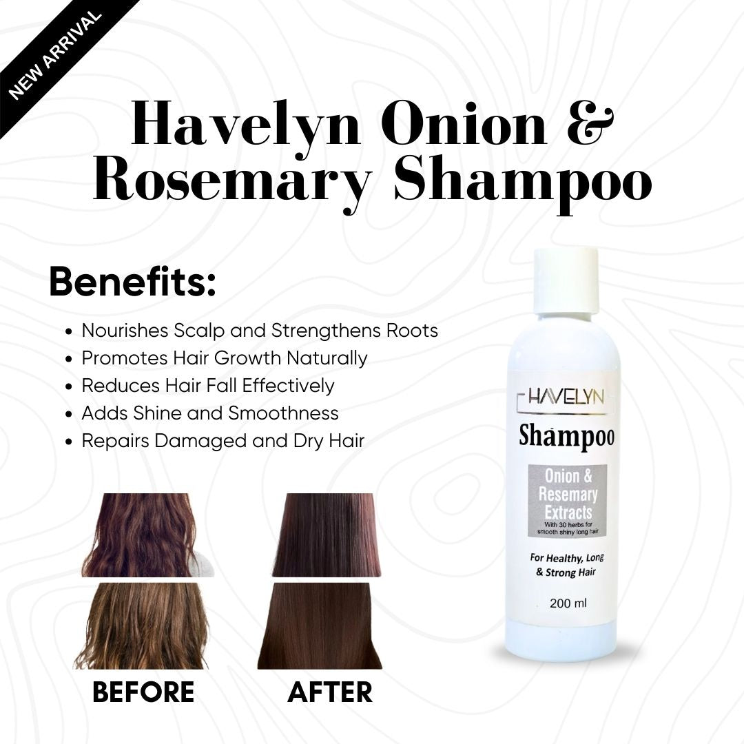 4 in 1 Havelyn deal - Includes Hair Food Oil, Onion & Rosemary Extracts Hair Shampoo, Hair Serum and Hair Mask.