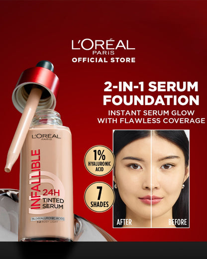 Loreal 2-in-1 Tinted Serum (Skincare with Coverage) having instant glow, moisturizer and plumper skin