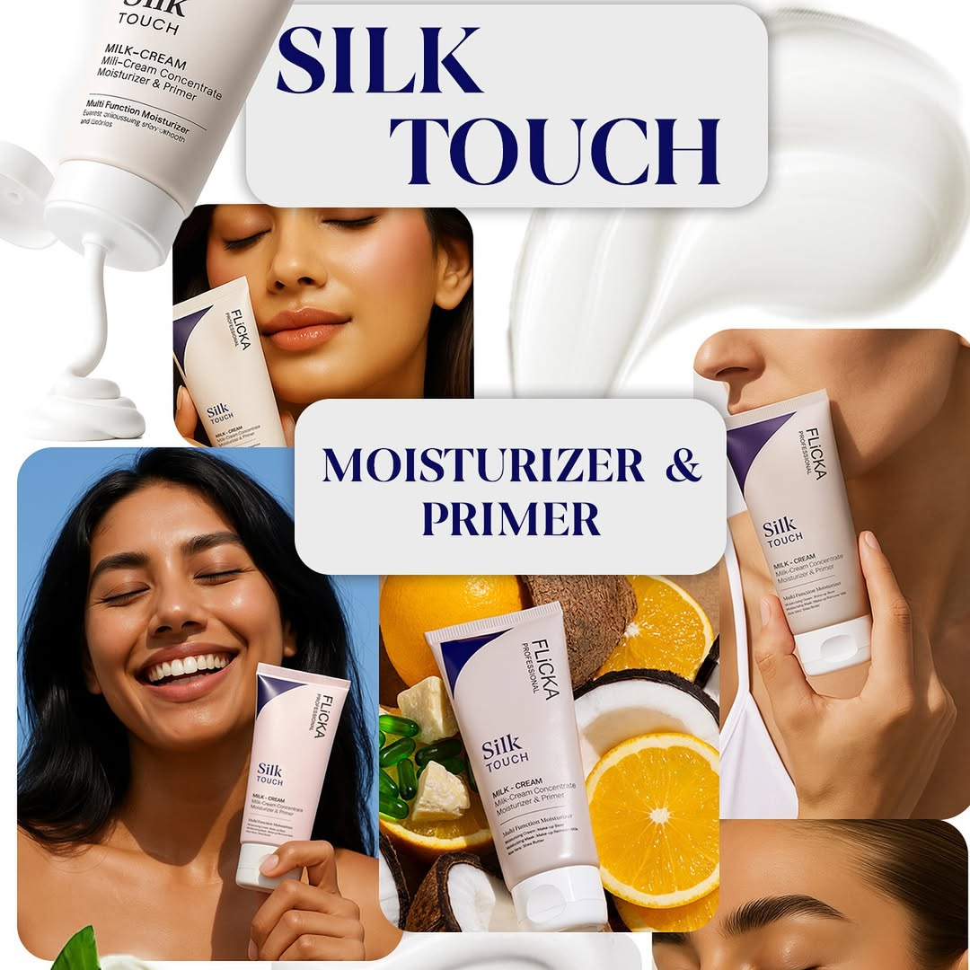 Flicka Silk Touch 3 in 1 Moisturizer and Primer for Face | Long-Lasting, Flawless and Dewy Makeup Base | Pore Minimizer | All Skin Types