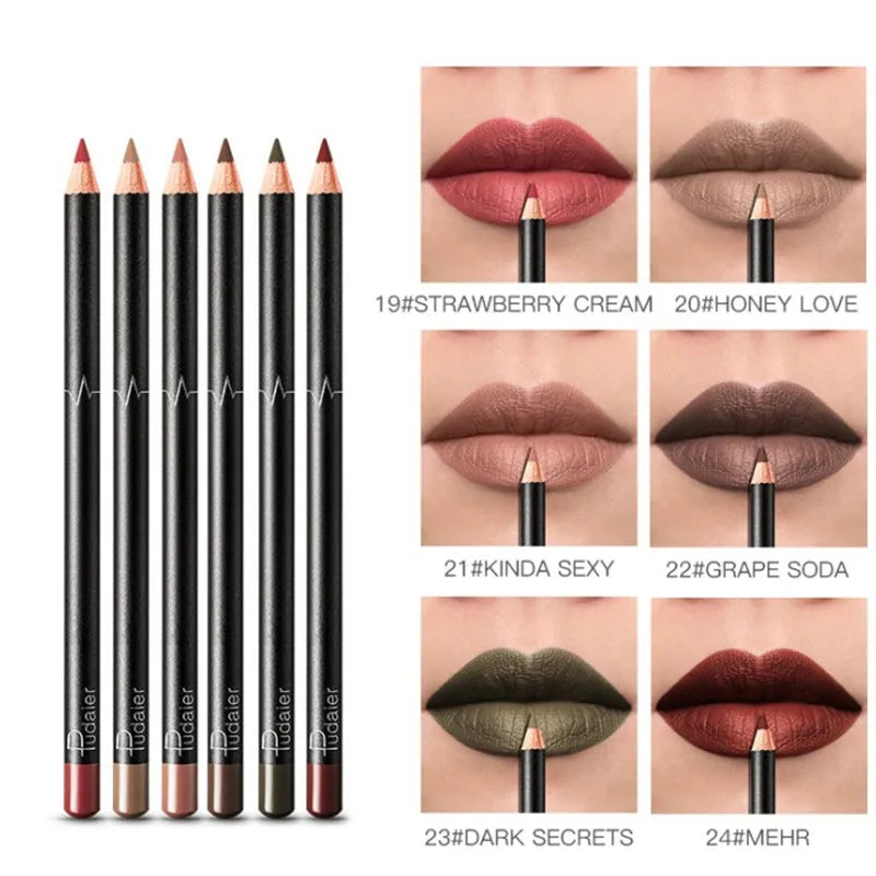 Buy Pack of 12 Matte Lipsticks💄✨ & Get Free 6Pcs Professional Lip Pencils Set