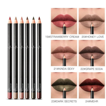 Buy Pack of 12 Matte Lipsticks💄✨ & Get Free 6Pcs Professional Lip Pencils Set