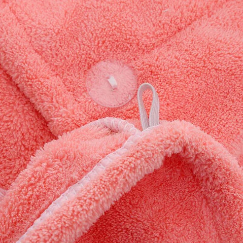Microfiber Hair Towel (Hair Towel With Button, Super Absorbent, Hair Towel Wrap, For Curly Hair, Fast Drying Hair Wraps For Women, Anti Frizz Microfiber Towel)