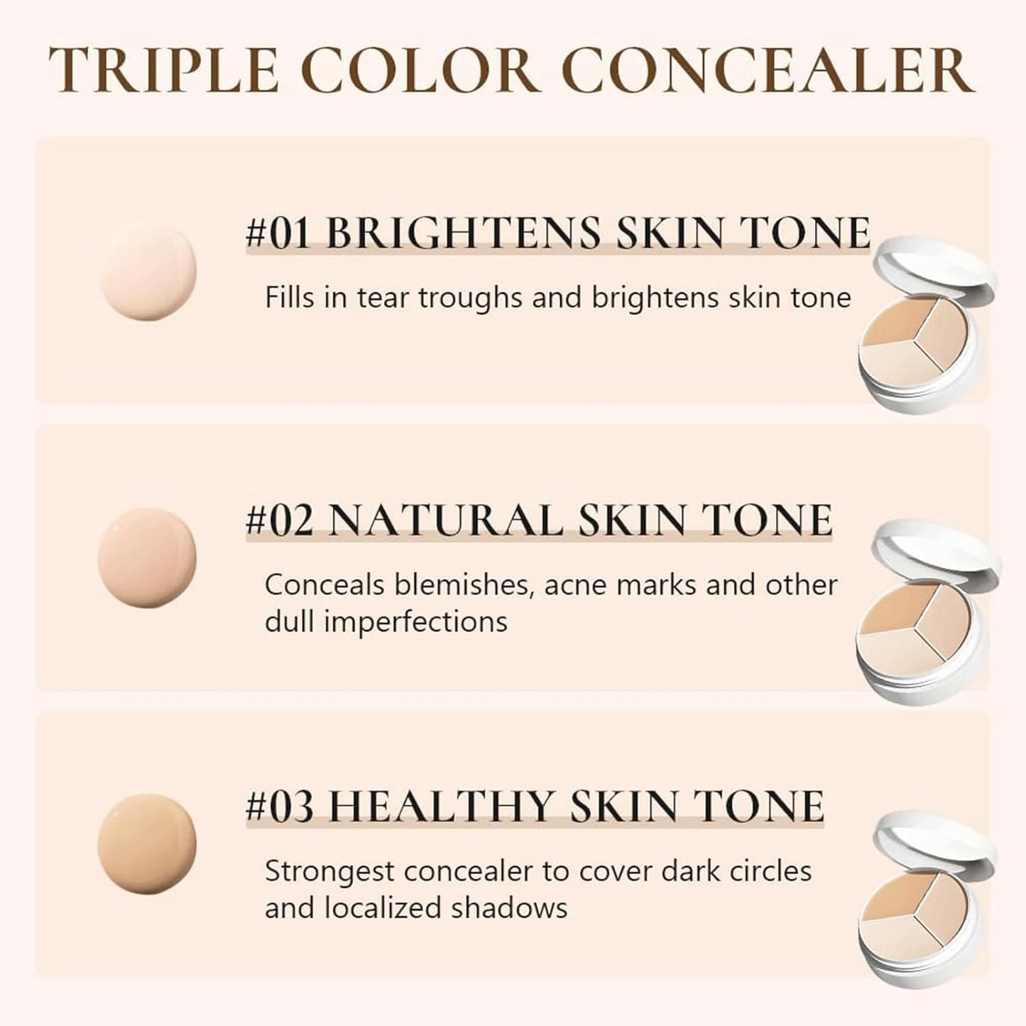 3-in-1 Concealer Pot – Correct, Contour & Highlight in One Swipe