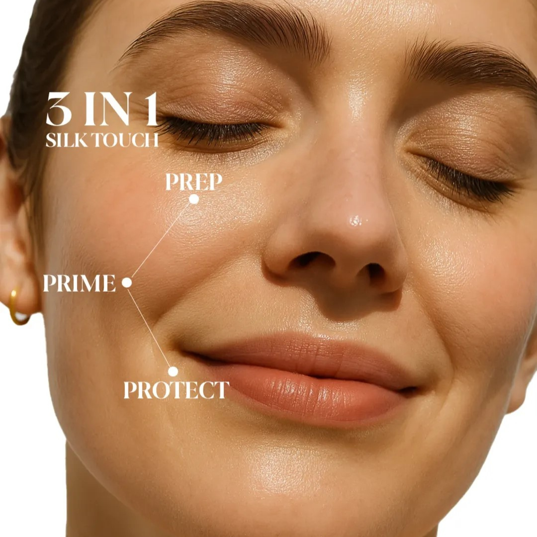 Flicka Silk Touch 3 in 1 Moisturizer and Primer for Face | Long-Lasting, Flawless and Dewy Makeup Base | Pore Minimizer | All Skin Types