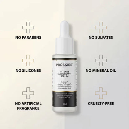 Proskire Hair Growth Serum – Reduces Hair Fall, Boosts Hair Density, Activates Follicles – For Bald Patches, Receding Hairline & Thinning Hair