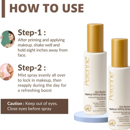 3-in-1 Glow Booster Makeup Setting Spray - Prep, Set & Glow!