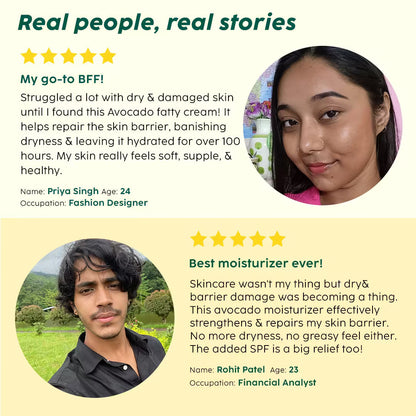 Avocado Ceramide Moisture Rush Fatty Cream for Barrier Repair & 100 HR Moisture