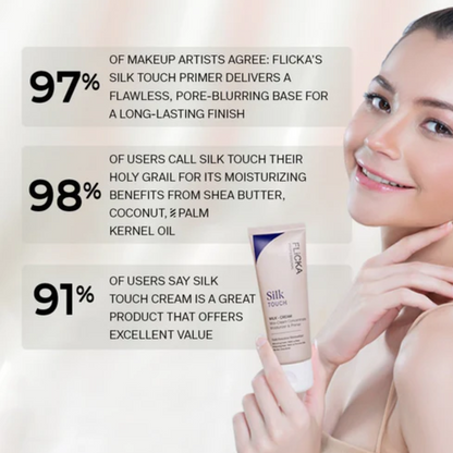 Flicka Silk Touch 3 in 1 Moisturizer and Primer for Face | Long-Lasting, Flawless and Dewy Makeup Base | Pore Minimizer | All Skin Types