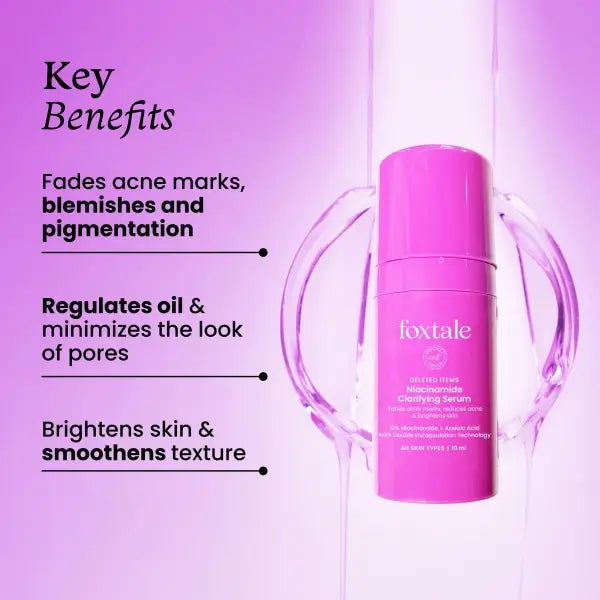 Foxtale Niacinamide Clarify Serum (Reduce Acne & Dark post + Brighten up skin tone)