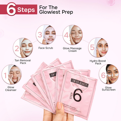 Swiss Beauty Care Korean Glow Facial Kit | 6-Steps For Glass-Skin