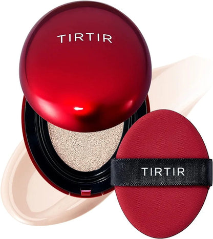 TIRTIR Red Cushion Glow Foundation – Full Coverage, Poreless Finish, Korean Radiance in a Tap