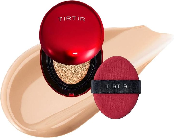 TIRTIR Red Cushion Glow Foundation – Full Coverage, Poreless Finish, Korean Radiance in a Tap