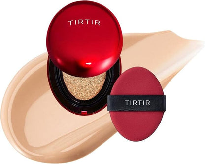 TIRTIR Red Cushion Glow Foundation – Full Coverage, Poreless Finish, Korean Radiance in a Tap