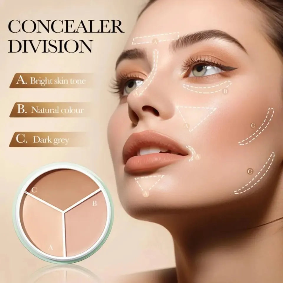 3-in-1 Concealer Pot – Correct, Contour & Highlight in One Swipe