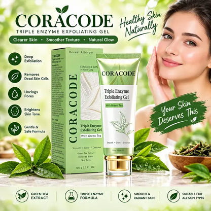 Coracode Triple Enzyme Exfoliating Gel with Green Tea