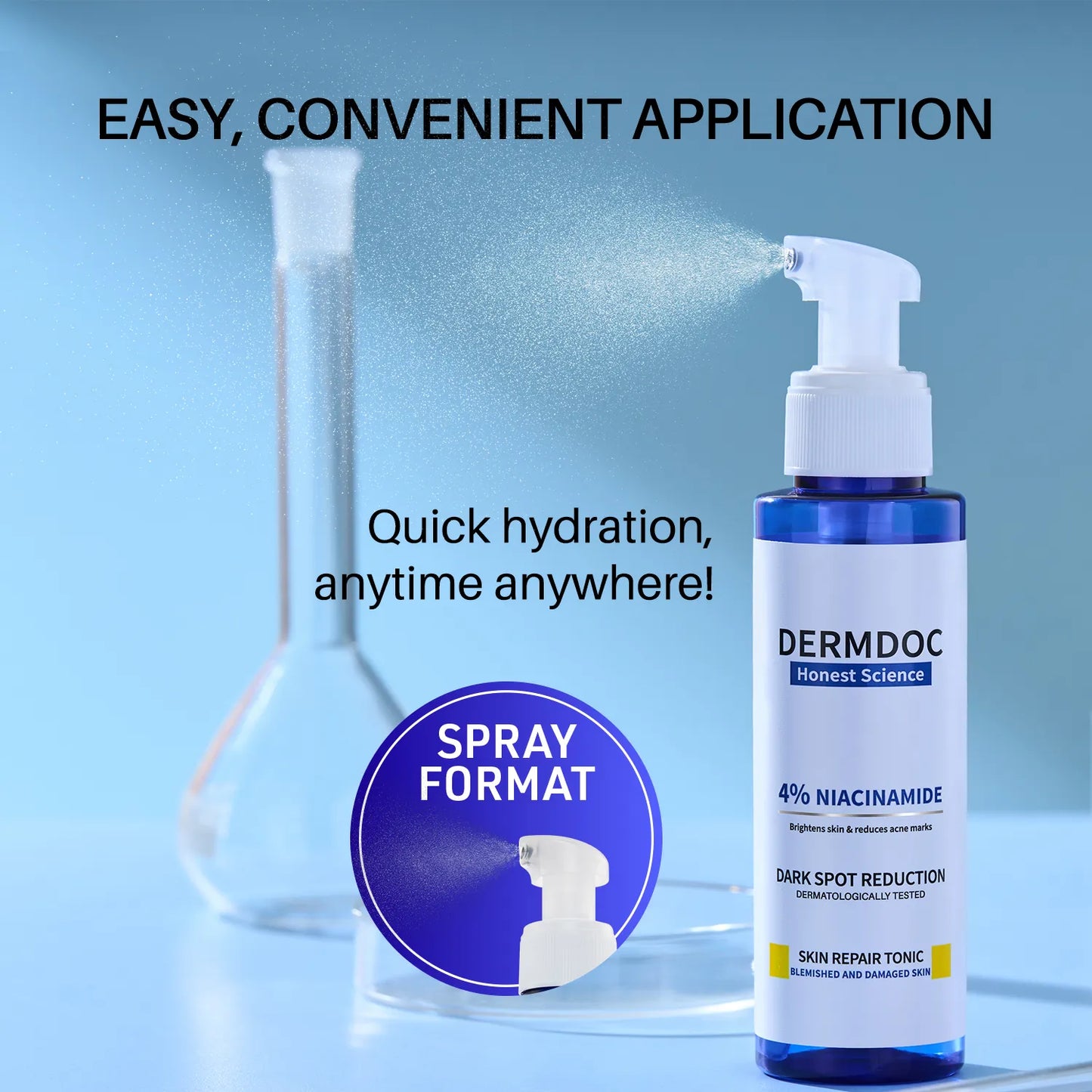 DERMDOC by Purpile 4% Niacinamide Skin Repair Tonic Facial Spray (100 ml)