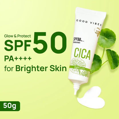 Good Vibes CICA Brightening Glow Sunscreen SPF 50 PA++++ |