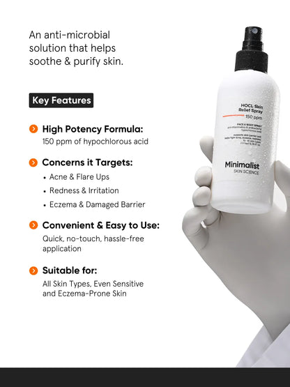 Minimalist HOCI Skin Relief Spray 150ppm