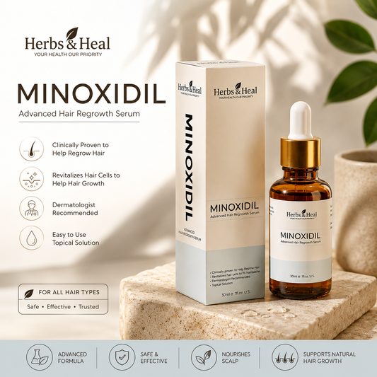 Herbs & Heal Minoxidil Hair Growth Serum | Reduce Hair Fall & Stimulate Healthy Hair Growth