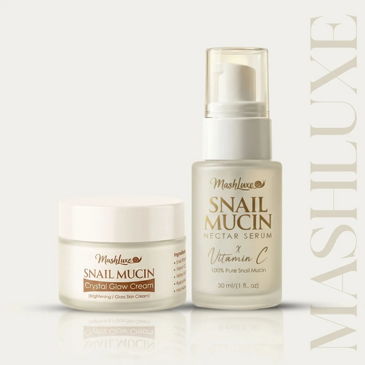 Mashluxe Snail Mucin Glow Combo Deal - Cream + Vitamin C Serum | Buy 2 at 1 Price